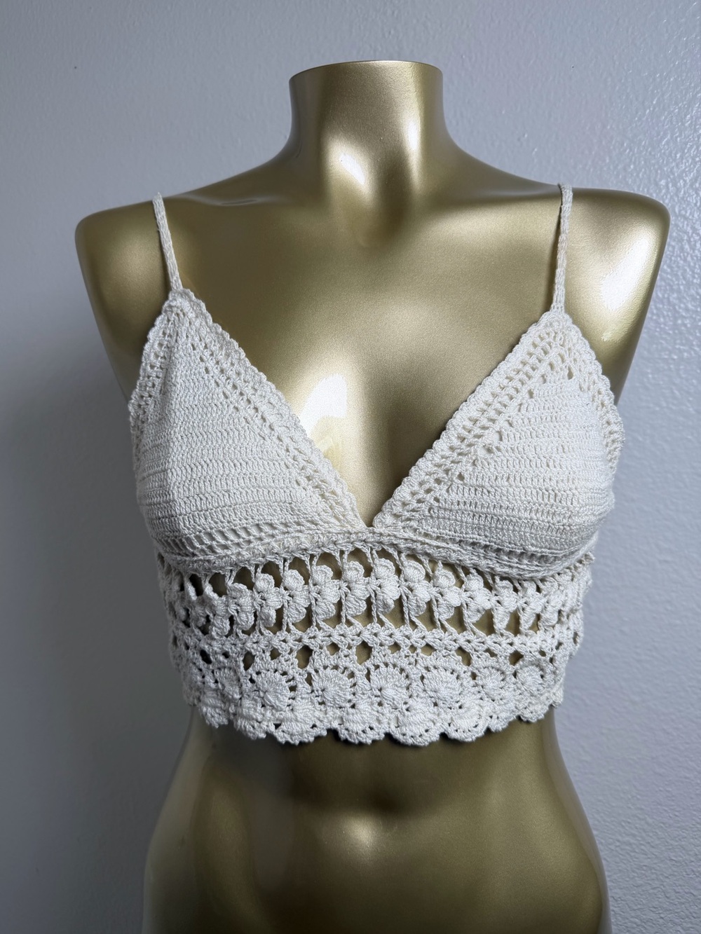 Billabong Crochet Crop Cami — Cream S